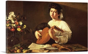 ARTCANVAS Der Lautenspieler 1595 Leinwand Kunstdruck von Caravaggio - Bild 1 von 14