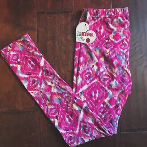 1st Kiss Girl Lightweight Stretchable Leggings Pants Size 14/16 Aztec Design NWT - Picture 1 of 5