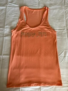 PATRIZIA PEPE Jeweled Logo Tank Color Salmon size L very stretch - Picture 1 of 14