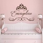 Custom Name Wall Decal Princess Crown Nursery Room Decor Sticker Girl Art NS1028