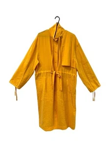 Good Condition LEE MATHEWS Women's Orange Crepe Trench Coat M - Picture 1 of 4