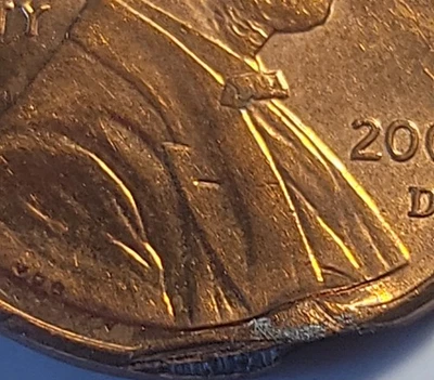 2008-D Lincoln Memorial Cent-Major Clipped Planchet Error-Collectible Mint Error - Image 1 of 4