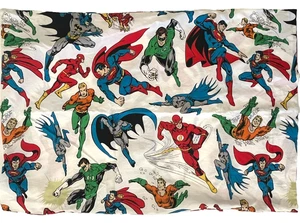 Pottery Barn Kids Justice League Standard Pillowcase DC Comics Batman Superman - Picture 1 of 3