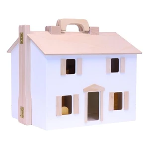 AmishToyBox.com Holz Puppenhaus Spielzeug mit 16 Stück Puppenhaus Möbel Set... - Bild 1 von 3