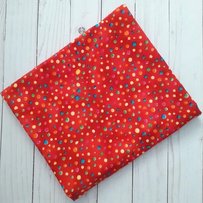 Robert Kaufman Splish Splash Red Polka Dot Cotton Flannel Fabric   1 yard - Image 1 of 4
