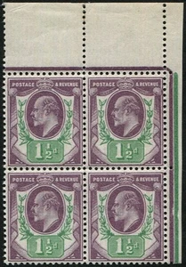 11/2d SG 221 'Dull Purple'<U> VIERERBLOCK U/M, oberer Rand. Super frisch & v... - Bild 1 von 1