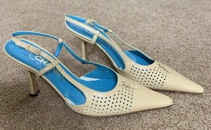 Chanel Vintage Slingback Classic Nail Heel Shoes 51225 size EU 36 beige - Picture 1 of 9