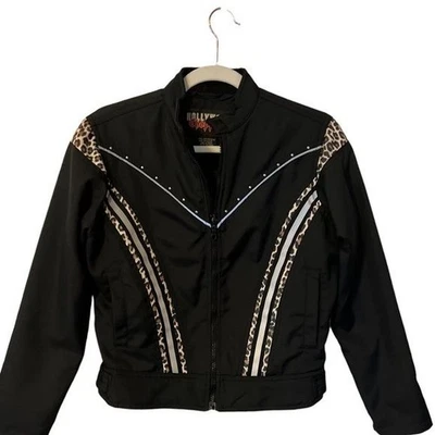 Hollywood Choppers women’s biker motorcycle jacket black with animal print - Image 1 of 4