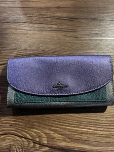 Coach Slim Envelope Wallet Metallic Colorblock - Picture 1 of 6