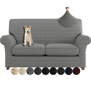 3 Piece Loveseat Covers for Living Room Anti Slip Stretch Couch Covers for 2 ... - Picture 1 of 7