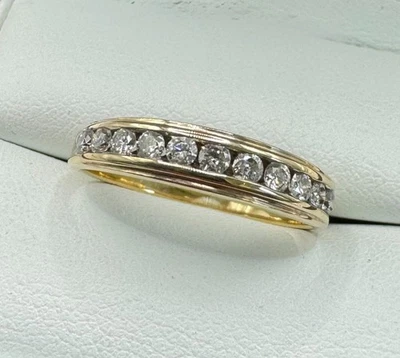 9ct Gold 0.33ct Diamond Half Eternity Ring - Size O - Image 1 of 4