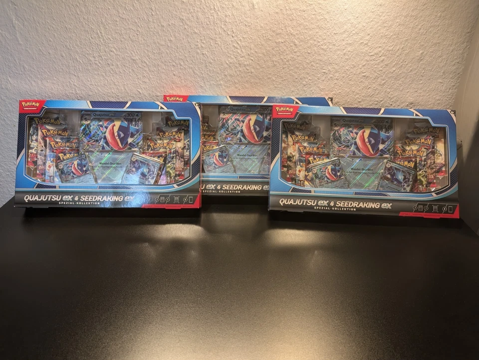 Pokémon TCG Quajutsu EX & Seedraking Ex Spezial Kollektion - Deutsch 8 Booster - Bild 1 von 4