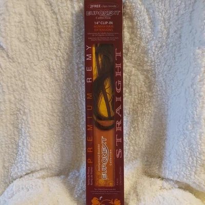 Euronext 100% Remy Human Hair Extensions 14” Dark Brown READ - Image 1 of 4