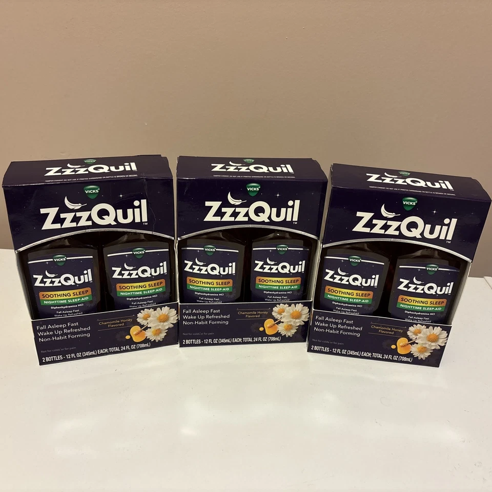  Vicks ZzzQuil Nighttime Sleep Aid Liquid Diphenhydramine Chamomile Exp 4/26