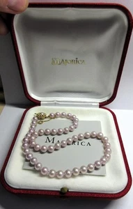 Vintage GENUINE MAJORICA PEARL NECKLACE - 16 inches long - Boxed with Papers! - Picture 1 of 7