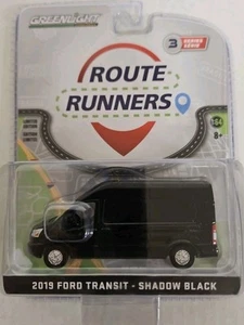 Greenlight Route Runners 2019 Ford Transit Van SHADOW BLACK - Picture 1 of 1