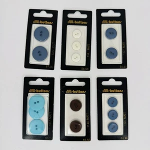 Vintage Carded Dill Buttons MATT Model 1329, 1327, 1326, 1166, 1357, & 156 - Picture 1 of 14