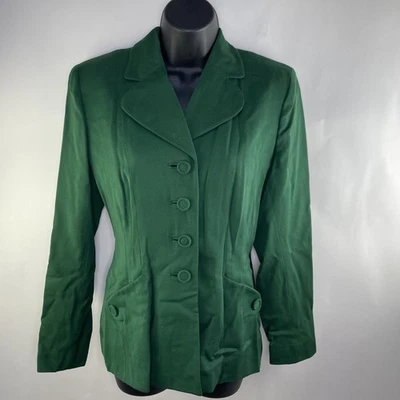Vintage 40s 50s Danby  Women's Gabardine Dark Green Jacket Size S - Image 1 of 4