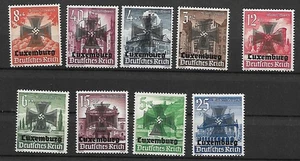 WWII LUXEMBOURG GERMAN OCCUPATION 1940 LOT OF 8 OVPT MINT PERF - Picture 1 of 2