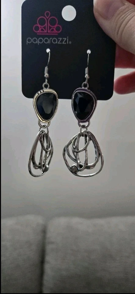 Paparazzi Black Stone Dangle/Drop Earrings - Image 1 of 2