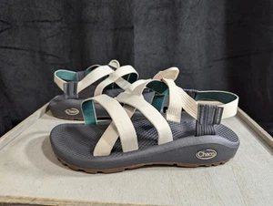 Chaco Z Cloud Banded Double Strap White/Green Sport Sandals Womens 8 - JCH107542 - Picture 1 of 11
