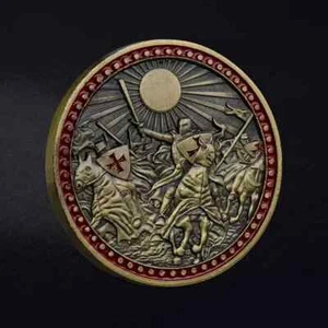 Cross Templar Knight Armor Commemorative Coin Collection Gift Ornament - Picture 1 of 5