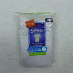 Hanes Shirts Boys Extra Small 4/5 White T Shirts Tagless Cool Comfort 4 Pack - Picture 1 of 14