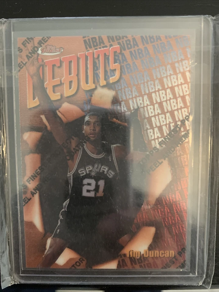 TIM DUNCAN 1997 Topps Finest #101 SP Rookie San Antonio Spurs (HOF) - Image 1 of 2