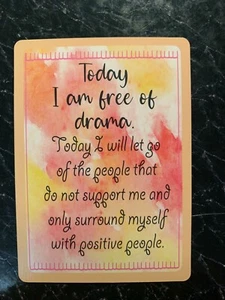 Affirmationskarte HEUTE BIN ICH FREI VON DRAMA Andenken Geldbörse Karte INSPIRATIONAL - Bild 1 von 3