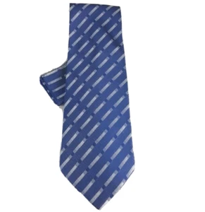 Biani of Italy Men Tie Hanky Set Powder Blue Silver Silk Polyester Blend 4" Wide - Picture 1 of 4