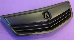Fits New TSX Front Bumper Upper Grille 3-IN-ONE Whole Kit With Molding All Black - Picture 1 of 2