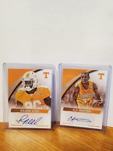 2016 PANINI TENNESSE VOUNTEERS RAJION NEAL AND C. J. WATSON AUTO CARD - Picture 1 of 2