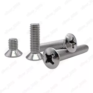304 Stainless Steel Phillips Countersunk Raised Head Screws 6# 8# 10# 1/4 - Picture 1 of 6