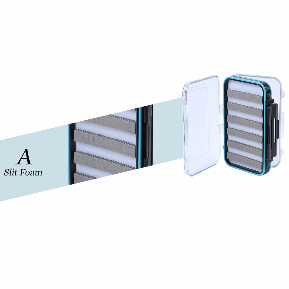 Maxcatch Caja de Pesca con Mosca Impermeable Doble Ranura Lateral Espuma Tapa Aparejos Plantilla Cajas Foto 1 de 4
