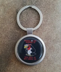 Roadkill Cafe Route 66 Seligman AZ Keychain You Kill We Grill It Vulture - Picture 1 of 2