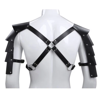 Men`s Leather Cross Body Harness Chest Belt Shoulder  Party Fancy Dress - Image 1 of 4