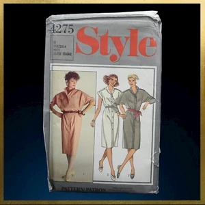 Style Sewing Pattern 4275 • Button Front Dolman Sleeve Dress Bust 32.5 to 36 ins - Picture 1 of 4