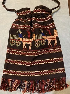 Vintage Sticktasche mit Fransenboden sehr einzigartig Hippie Style Tasche - Bild 1 von 8