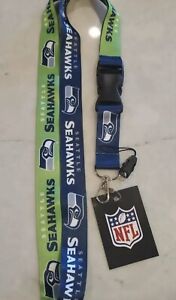 Seattle Seahawks Football Lanyard Clip Detachable Keychain NWT