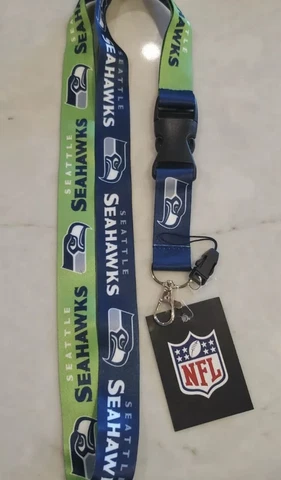 Seattle Seahawks Football Lanyard Clip Detachable Keychain NWT US STOCK SHIPPING Cover