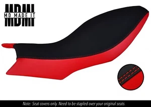 FITS APRILIA DORSUDURO 750 08-15 CUSTOM GRIP VINYL SEAT COVER DSG2 BLACK & RED - Picture 1 of 6