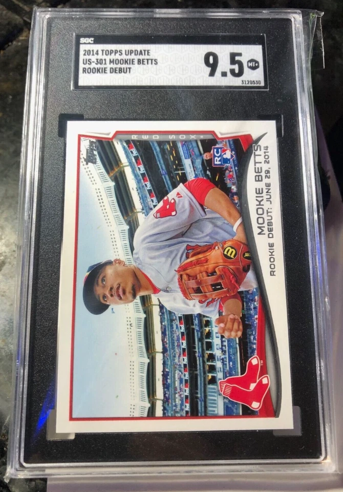 Mookie Betts 2014 Topps Update SGC 9.5 US-301 ROOKIE Debut RC WORLD SERIES CHAMP - Image 1 of 2
