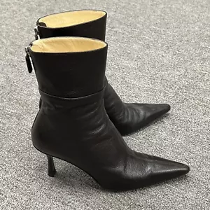 Gucci Shoes Womens 6.5 Dark Brown Pointed Toe High Heel Mid Calf Boots - Picture 1 of 12