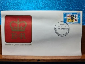 First Day Cover📮(22c) 1981 Birthday of Queen Elizabeth II📮Macksville NSW - Foto 1 di 2