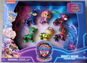 Neu Paw Patrol Mighty Movie 6 Welpen Geschenkpackung Spielzeug Set Sky Rocky Chase Marshall - Bild 1 von 2