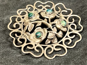 Prendedor/broche decorativo vintage de plata mexicana hecho a mano ¡Bonito! - Imagen 1 de 7
