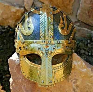 Mittelalter Neu Wikingerhelm Vendel Sca Larp Helm Replik Sca Larp Kostüm - Bild 1 von 4