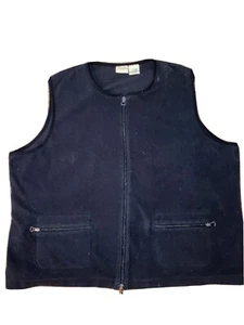 EUC St Johns Bay Black Fleece 2-Way Zip Up Vest 2XLarge (20W/22W) - Picture 1 of 7