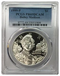 1999-P PCGS PR69DCAM Dolley Madison Commemorative Dollar (New PCGS Label) - Picture 1 of 1