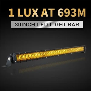 Slim 30inch LED Light Bar Combo Spot Flood Single Row Offroad Truck Driving Work - Picture 1 of 14